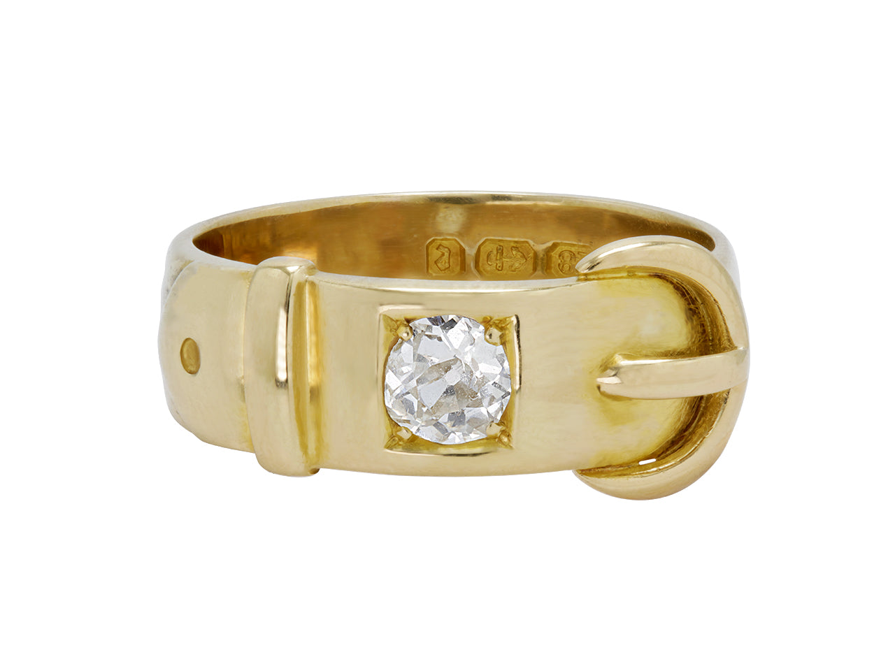 Antique Victorian Diamond Buckle Ring in 18K Gold