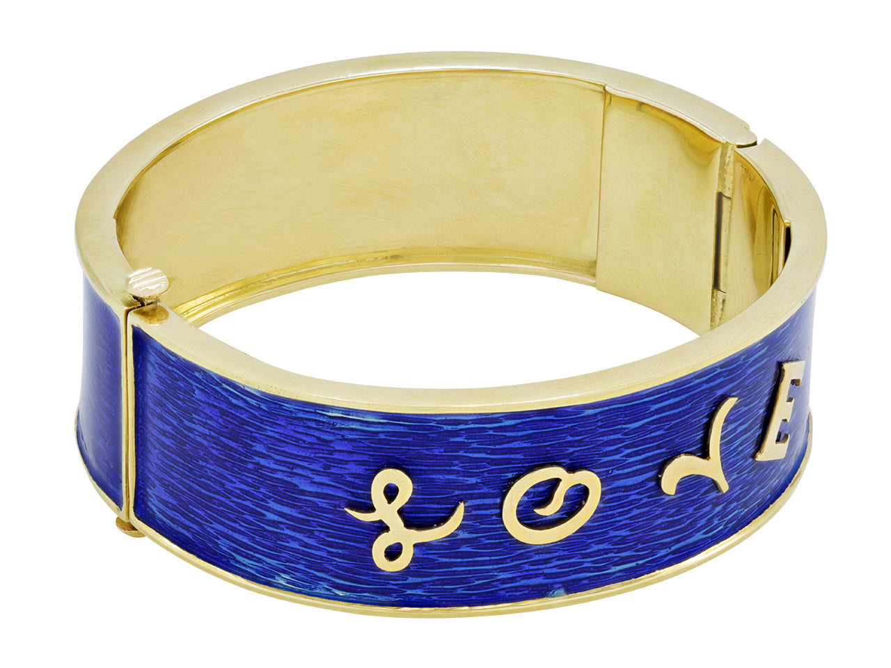 'Love' Bangle Bracelet in Enamel and 18K Gold