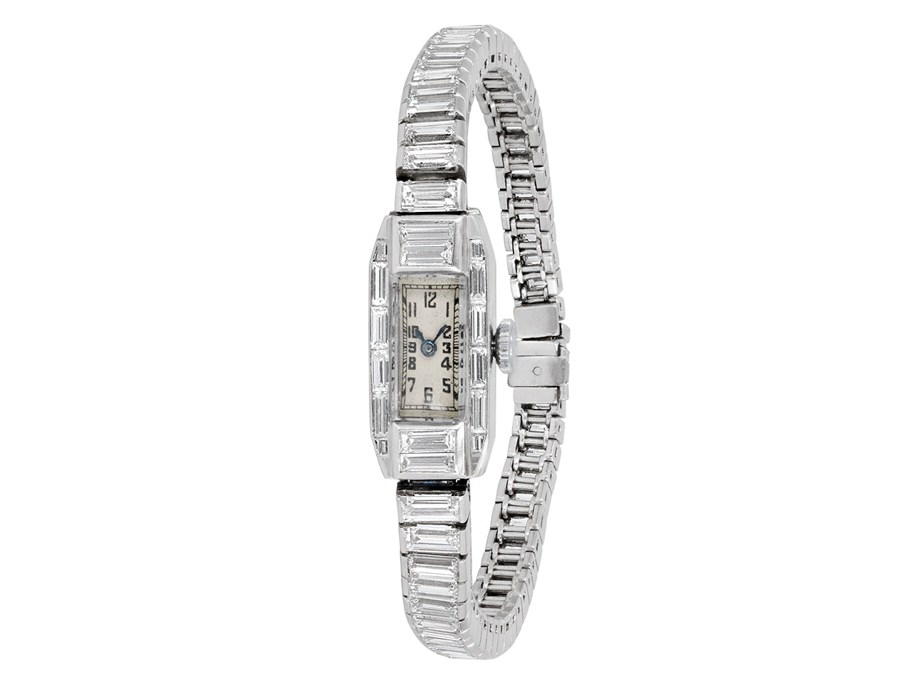 Art Deco Diamond Watch in Platinum