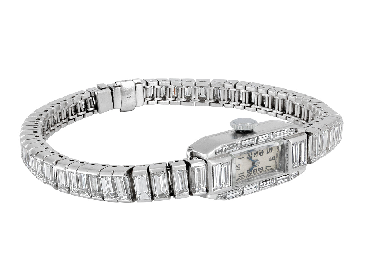 Art Deco Diamond Watch in Platinum