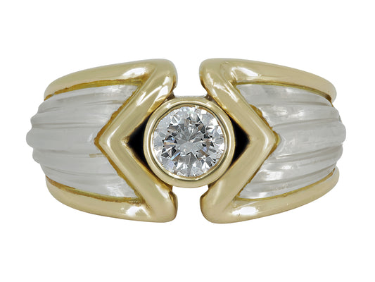 Boucheron Diamond and Rock Crystal Ring in 18K Gold