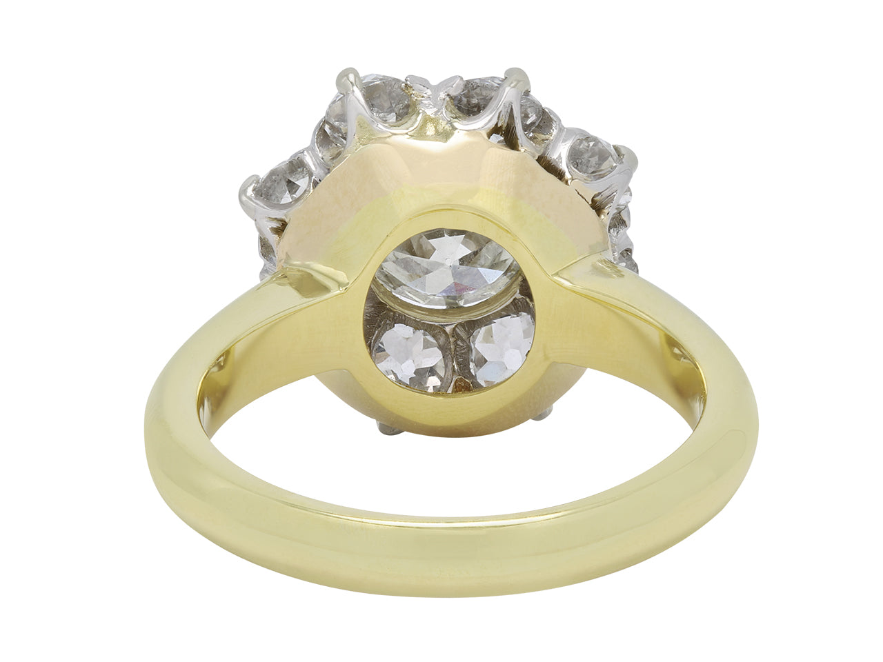 Antique Edwardian Transitional Cut Diamond Cluster Ring in 18K Gold