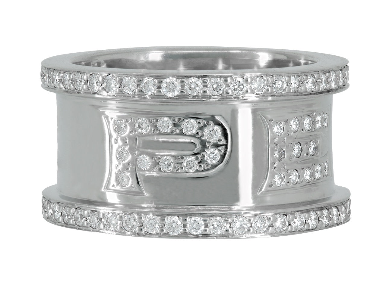 Diamond "PEACE" Ring in 18K White Gold