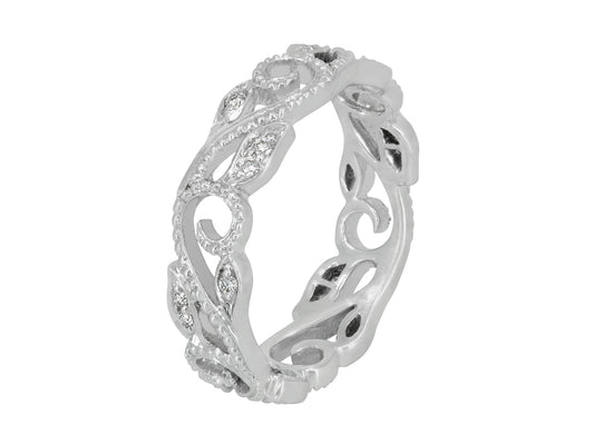 Rhonda Faber Green 'Vine' Diamond Ring in 18K White Gold