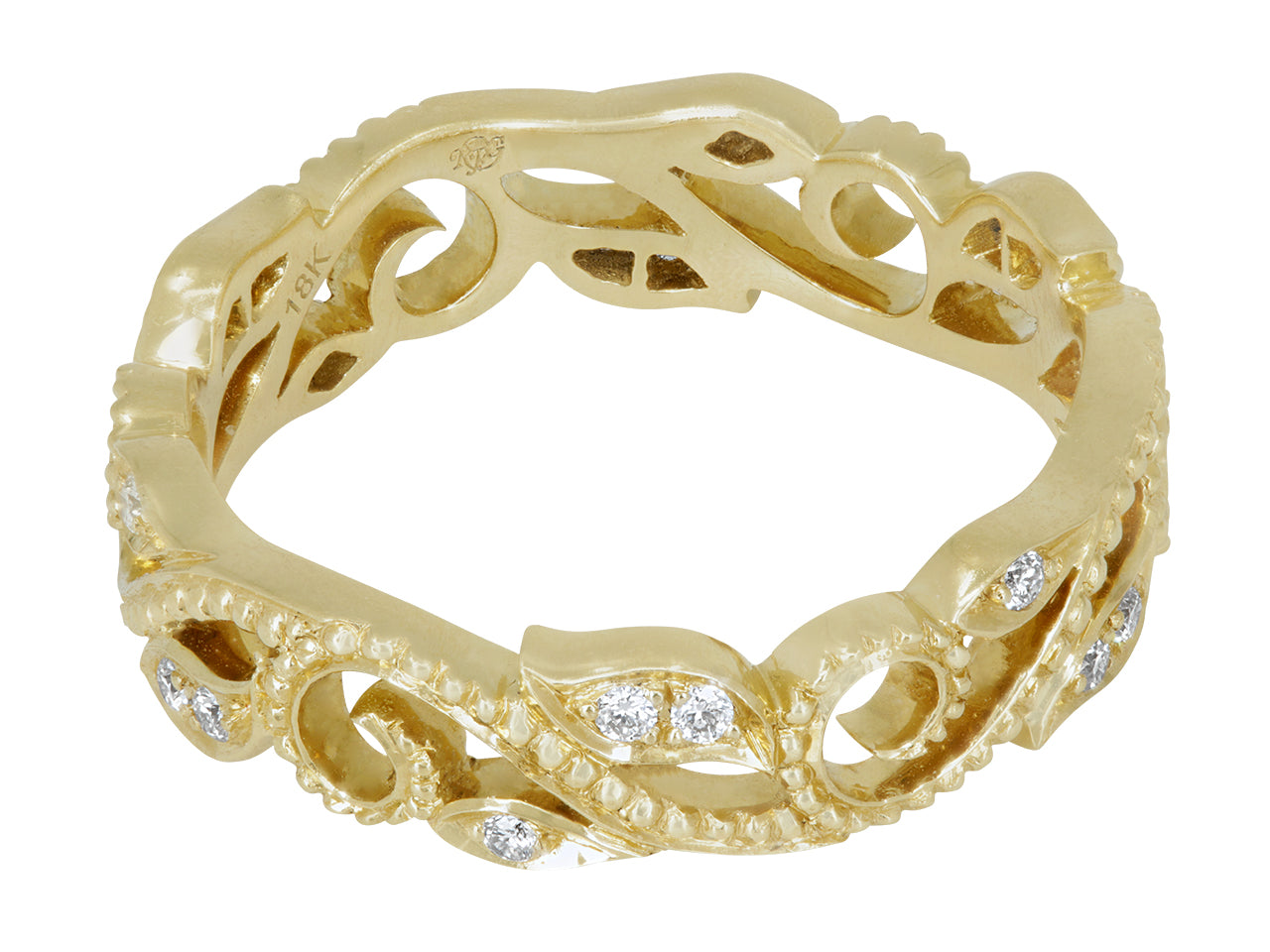 Rhonda Faber Green 'Vine' Diamond Ring in 18K Gold