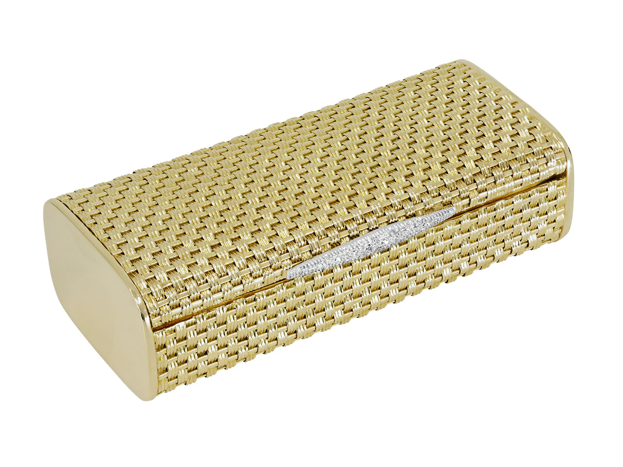 Gold Vanity Case with Diamonds in 18K Gold