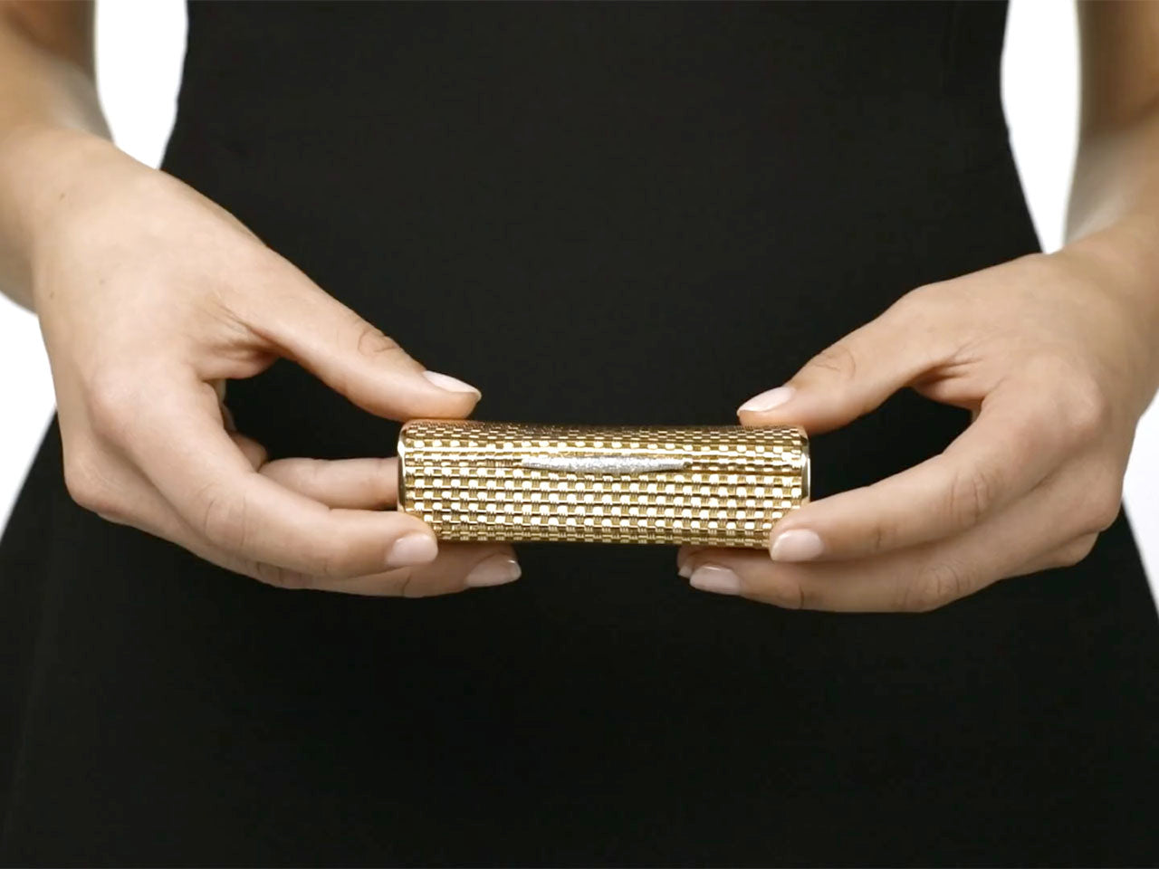 Gold Vanity Case with Diamonds in 18K Gold