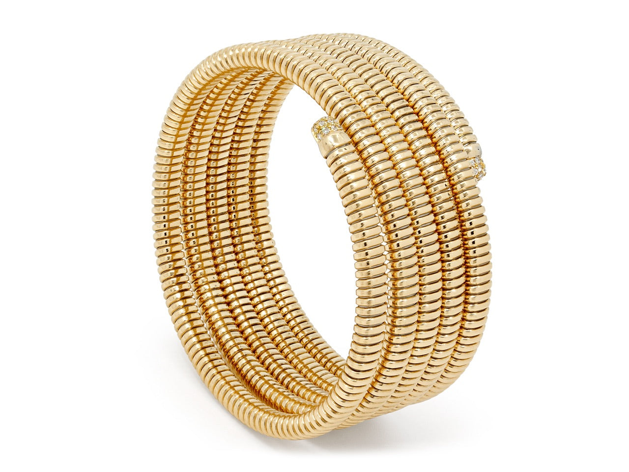 Tubogas Five Row Wrap Diamond Bracelet in 18K Gold, by Beladora