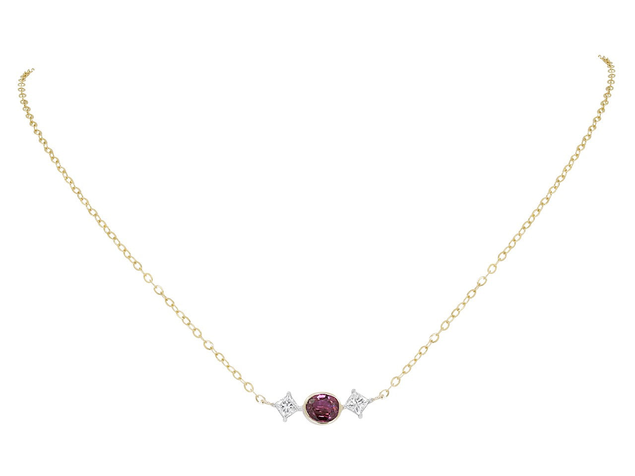 Ruby and Diamond Necklace in 14K and 18K Gold