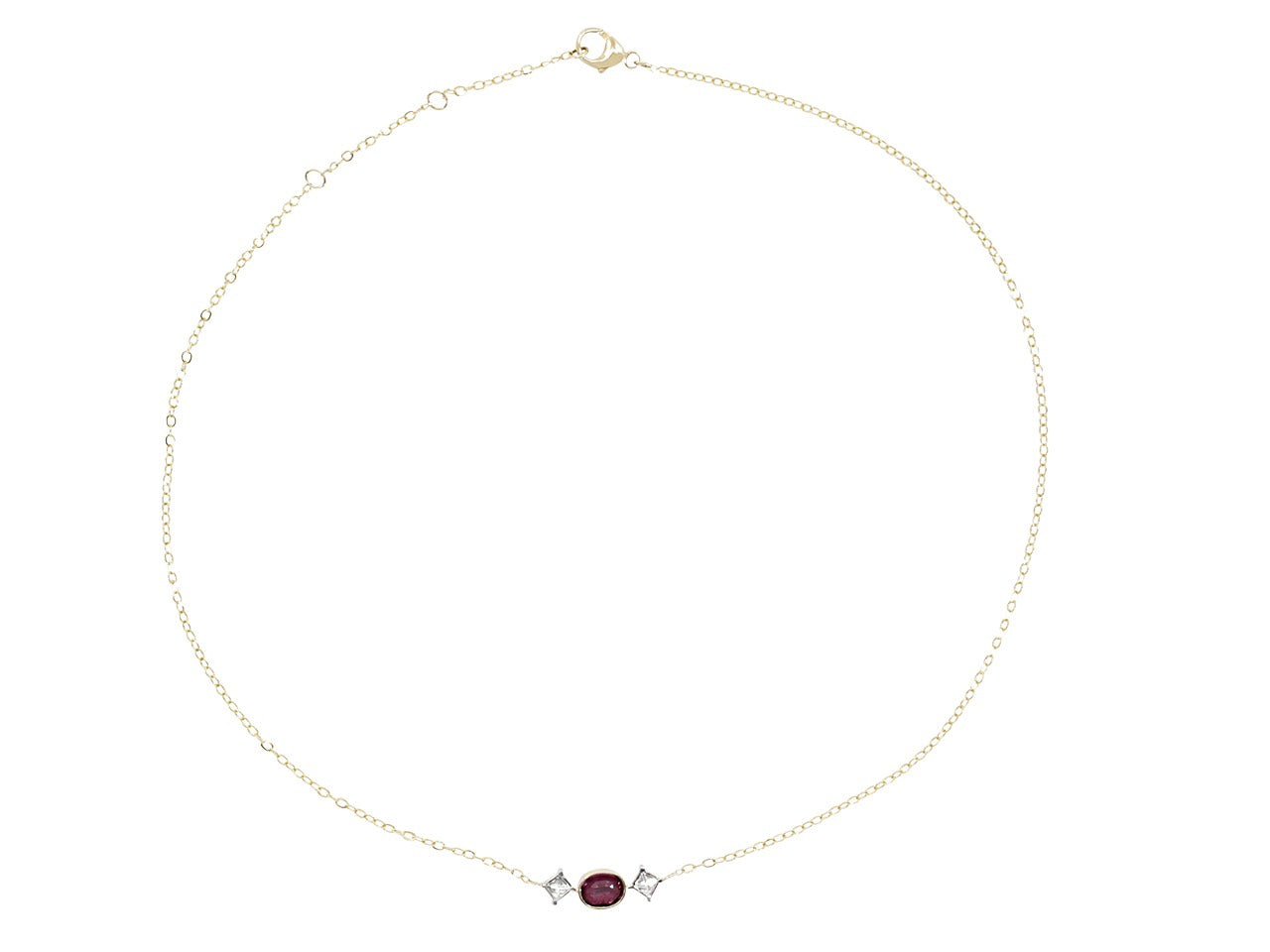 Ruby and Diamond Necklace in 14K and 18K Gold