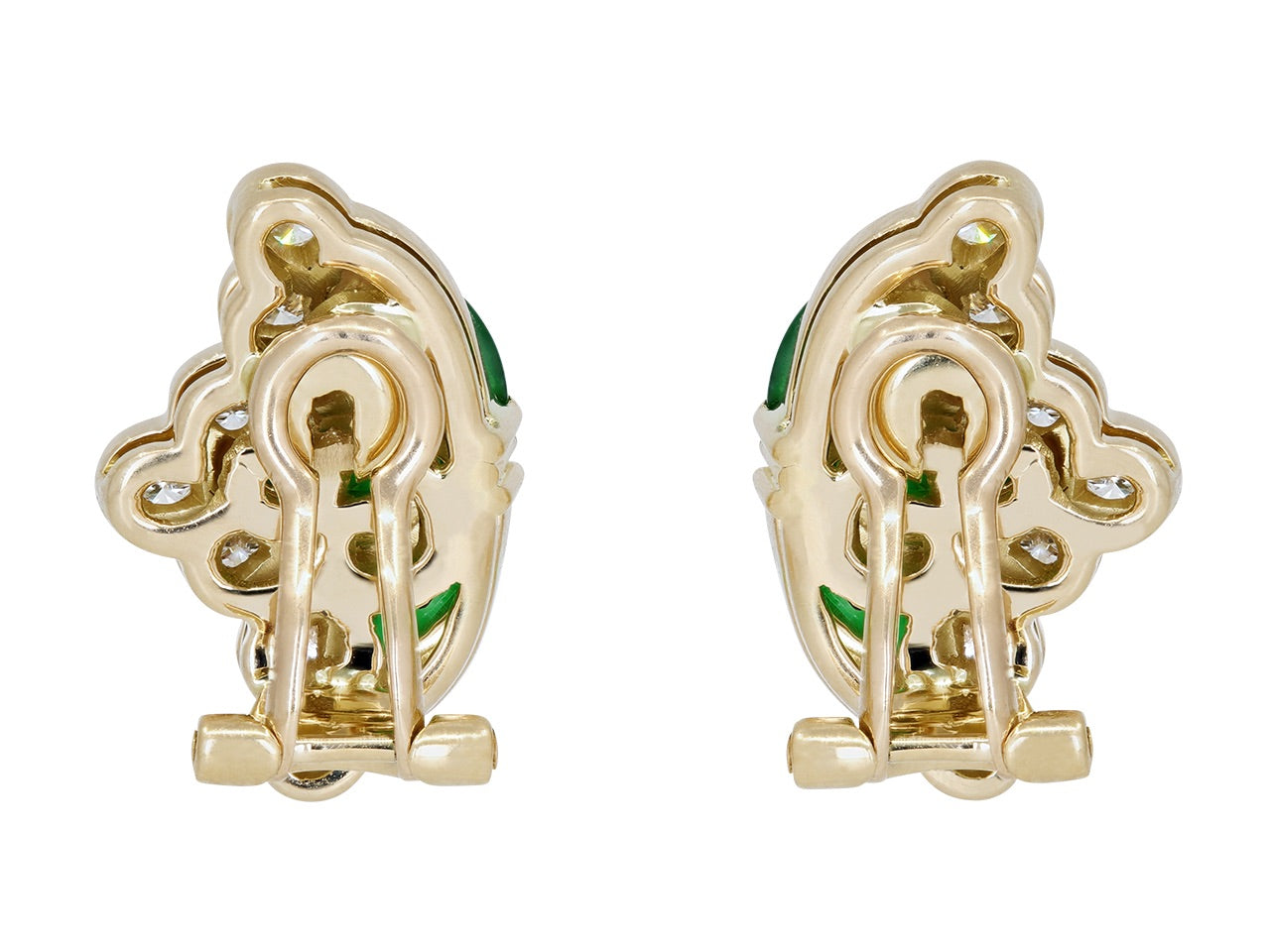 Jade and Diamond Earrings in 18K Gold