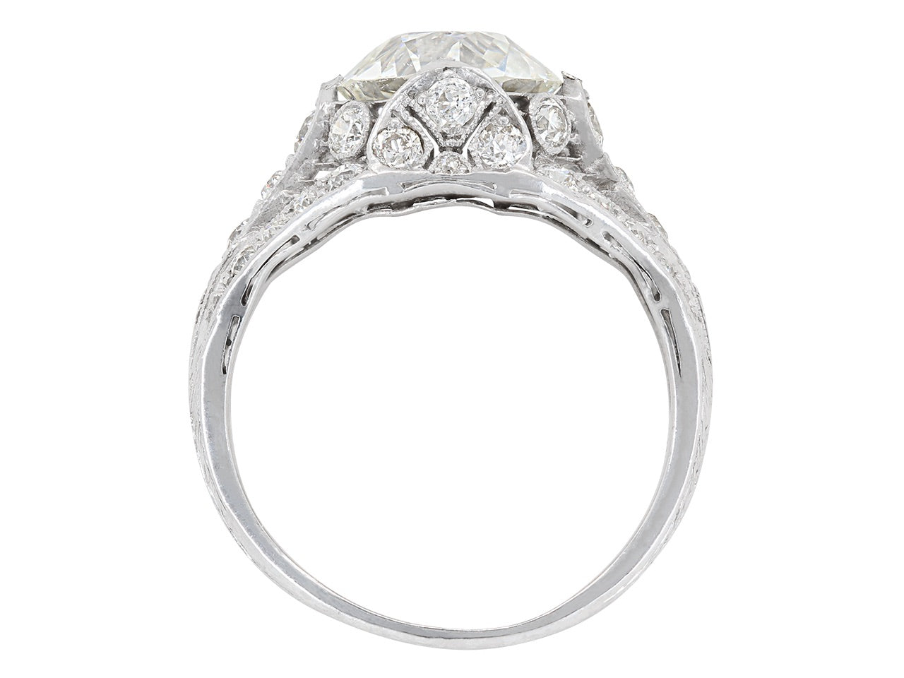 Art Deco Diamond Ring, 2.28 Carat J/VS-2, in Platinum