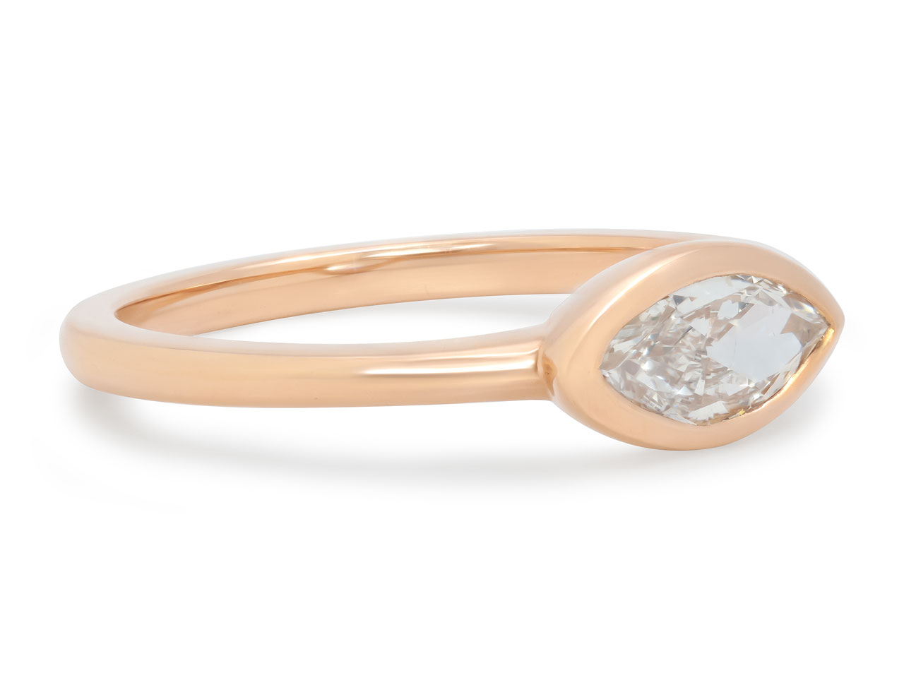 Beladora 'Bespoke' Marquise Diamond Ring in 18k Rose Gold