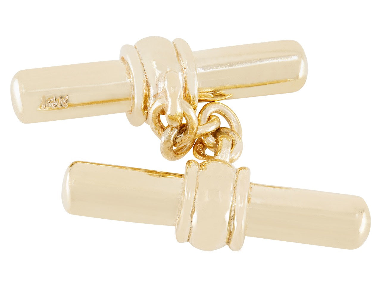 Baton Cufflinks in 14K Gold