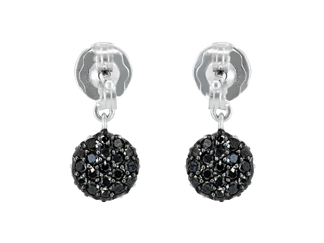 Rhonda Faber Green Small 'Diamond Dot' Earrings in 18K White Gold