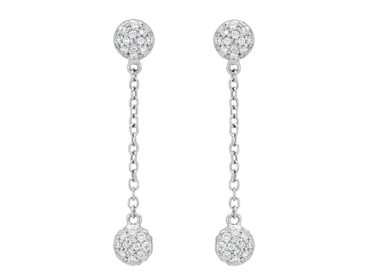 Rhonda Faber Green 'Diamond Dot' Dangle Earrings in 18K White Gold