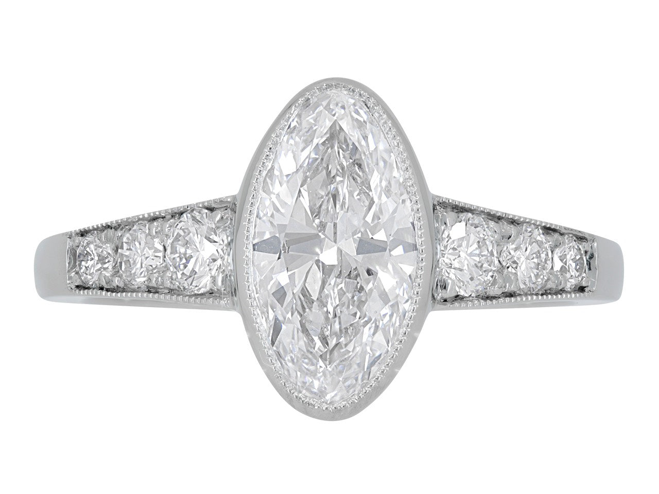 Beladora 'Bespoke' Moval Diamond Ring, 1.44 carat D/SI-1, in Platinum