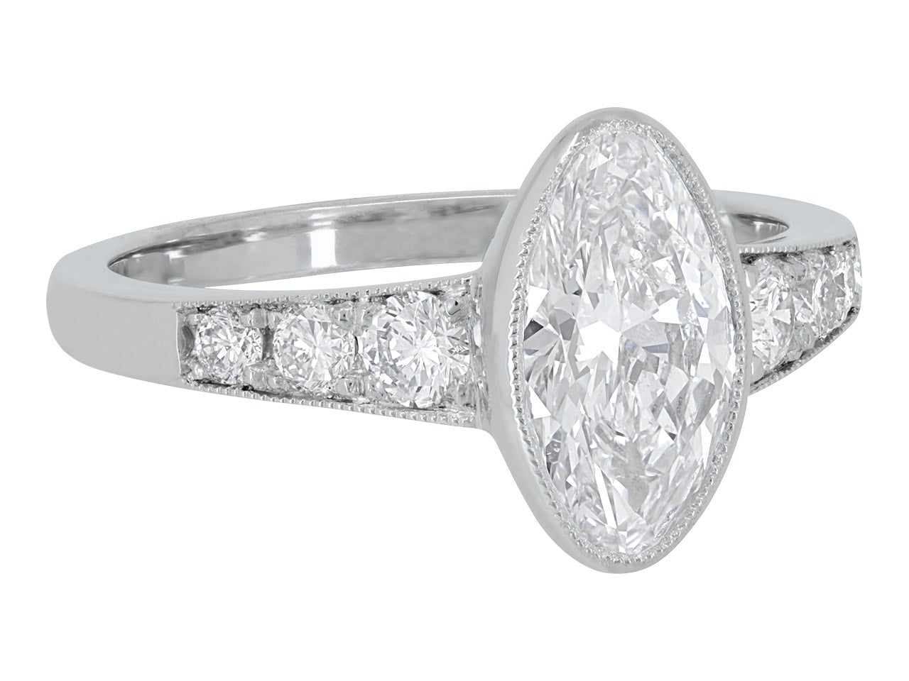 Beladora 'Bespoke' Moval Diamond Ring, 1.44 carat D/SI-1, in Platinum