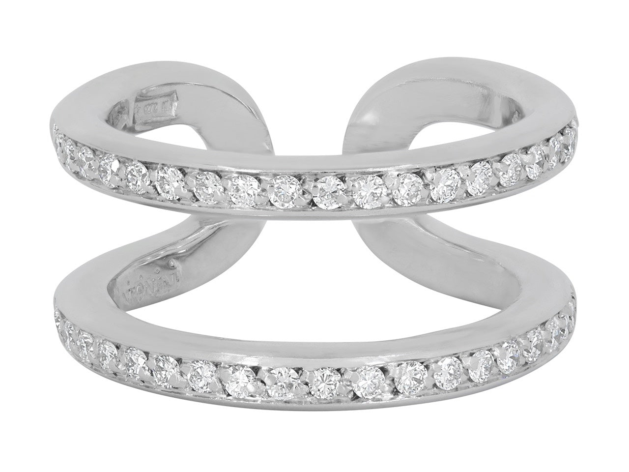 Antonini Gioielli Double Diamond Band in 18K White Gold