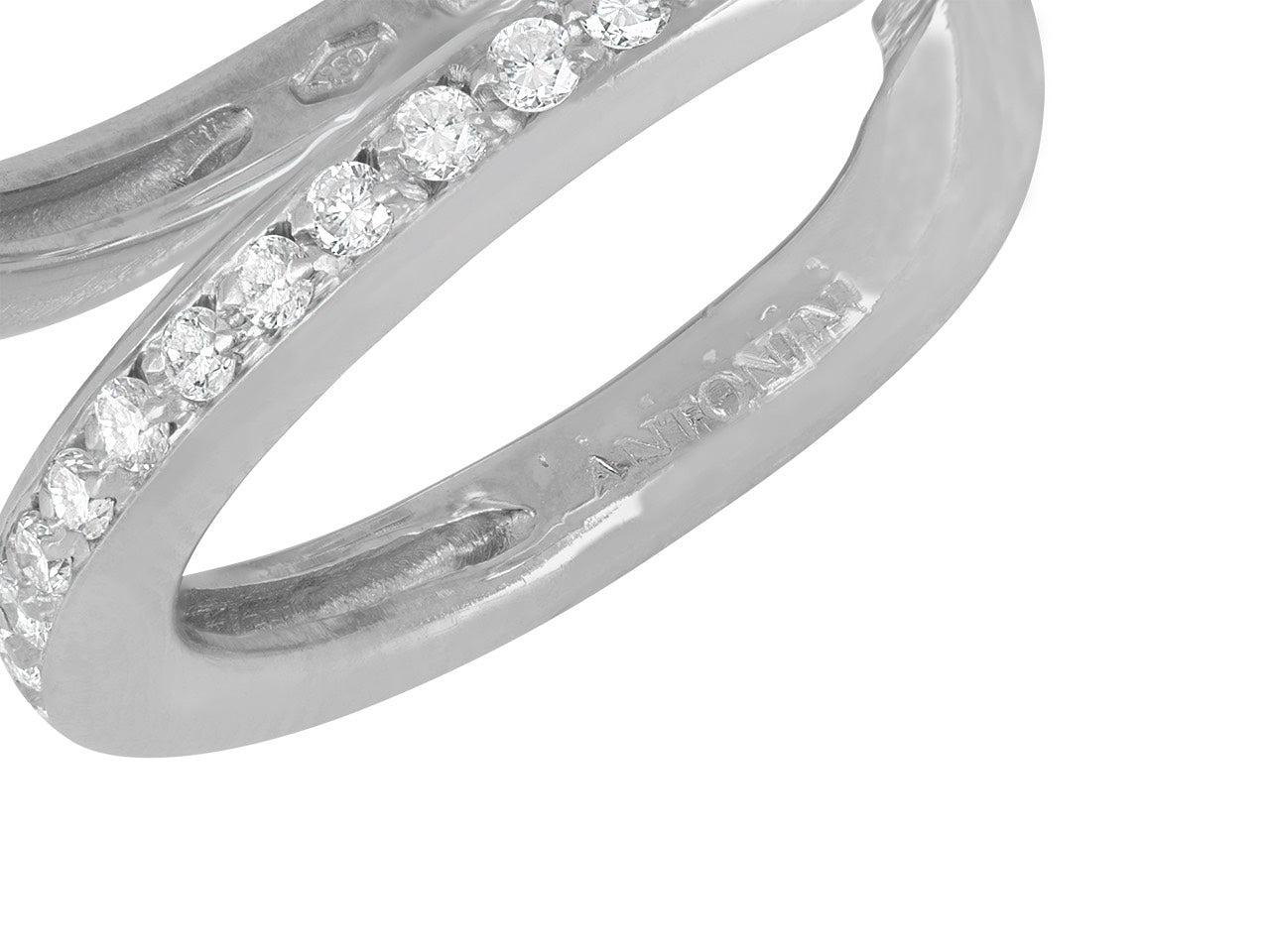 Antonini Gioielli Double Diamond Band in 18K White Gold