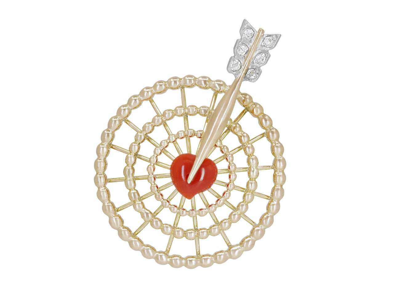 Cartier Mid-Century Bullseye Brooch in 14K Gold