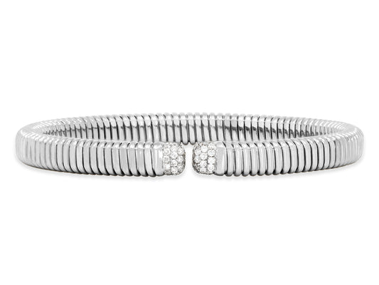 Tubogas Diamond Bracelet in 18K White Gold, by Beladora