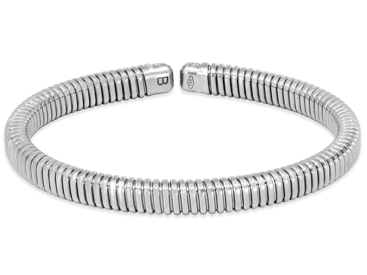 Tubogas Diamond Bracelet in 18K White Gold, by Beladora