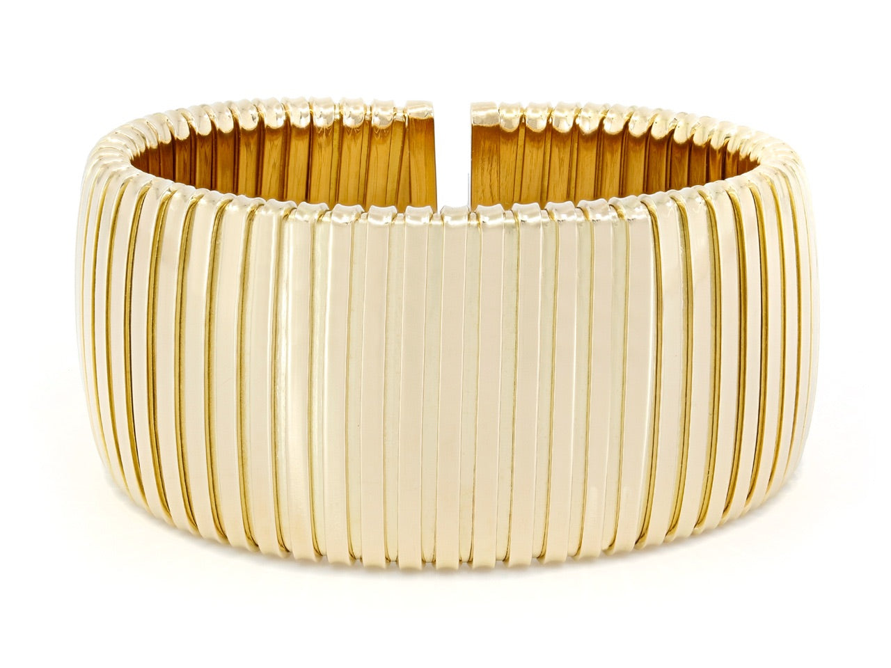 Wide Gold Cuff in 18K Gold, by Beladora