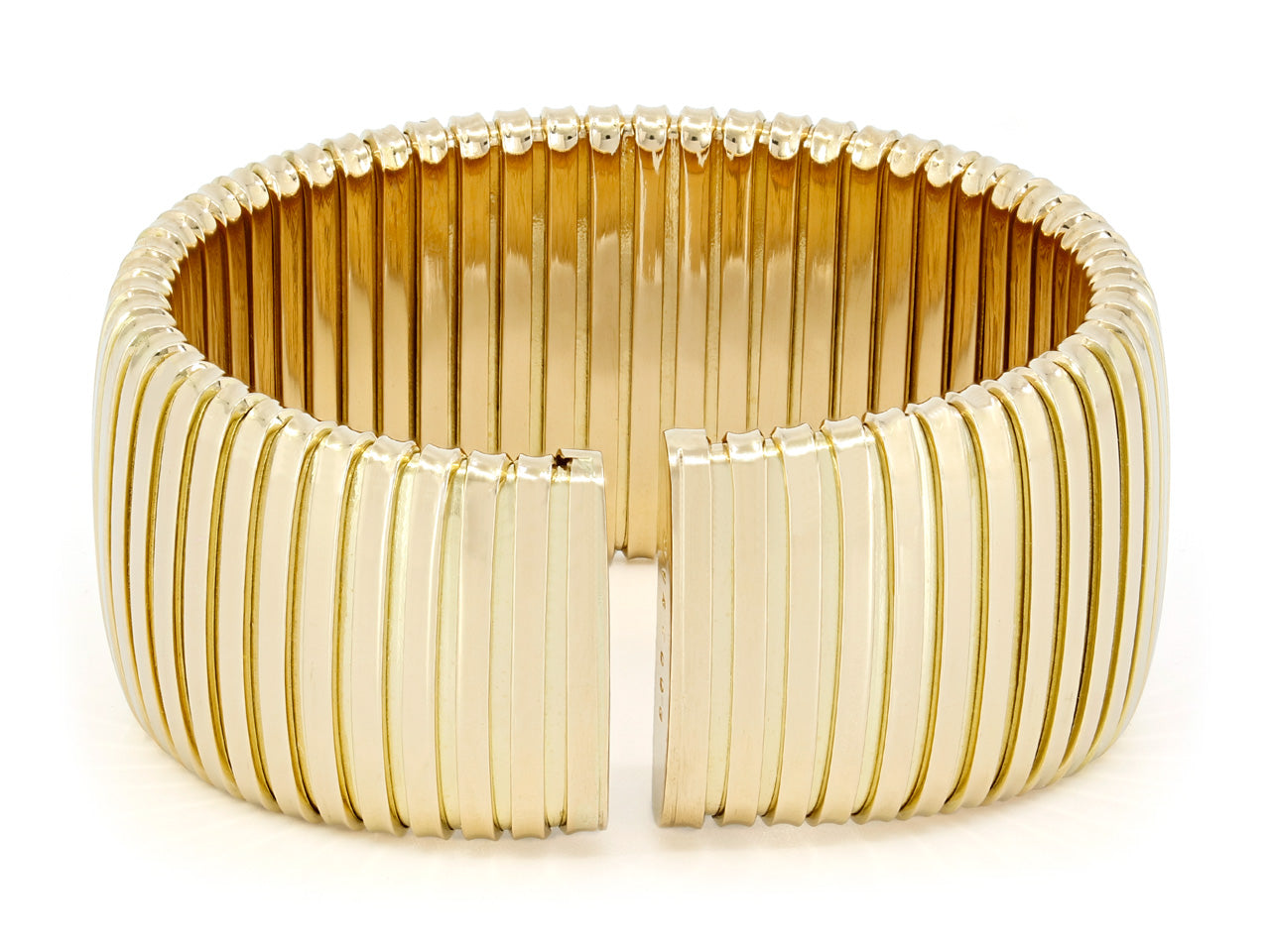 Wide Gold Cuff in 18K Gold, by Beladora