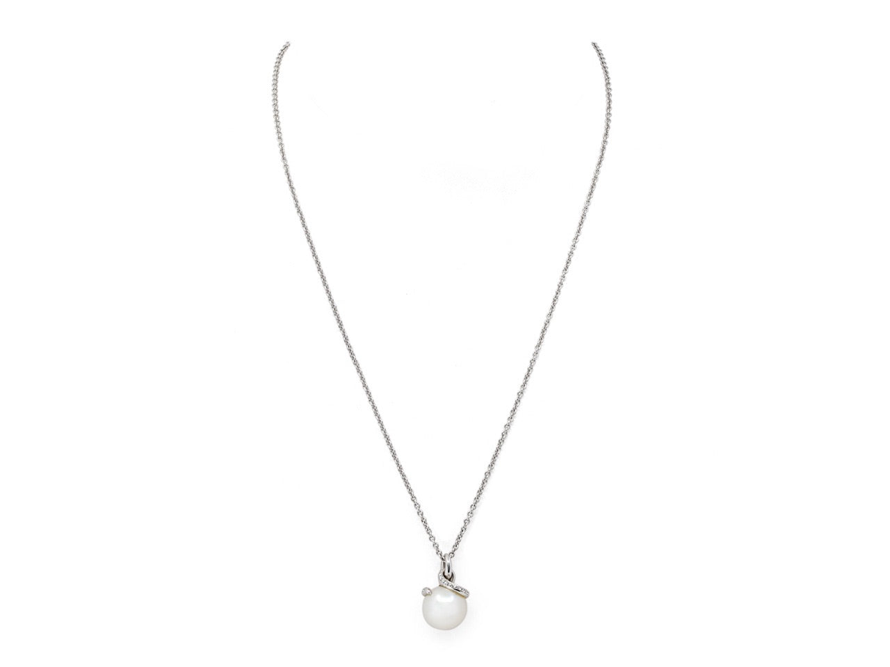 Mikimoto 14k White hot Gold and Akoya Pearl Pendant