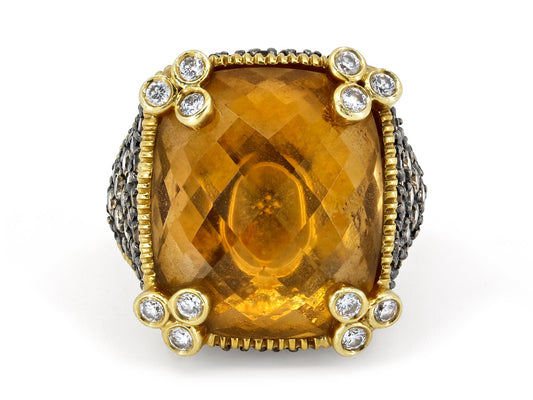 Judith Ripka 'Monaco' Diamond and Citrine Ring in 18K