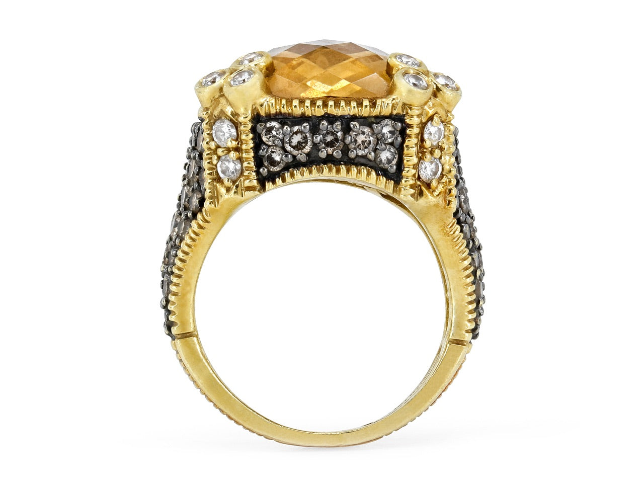 Judith Ripka 'Monaco' Diamond and Citrine Ring in 18K