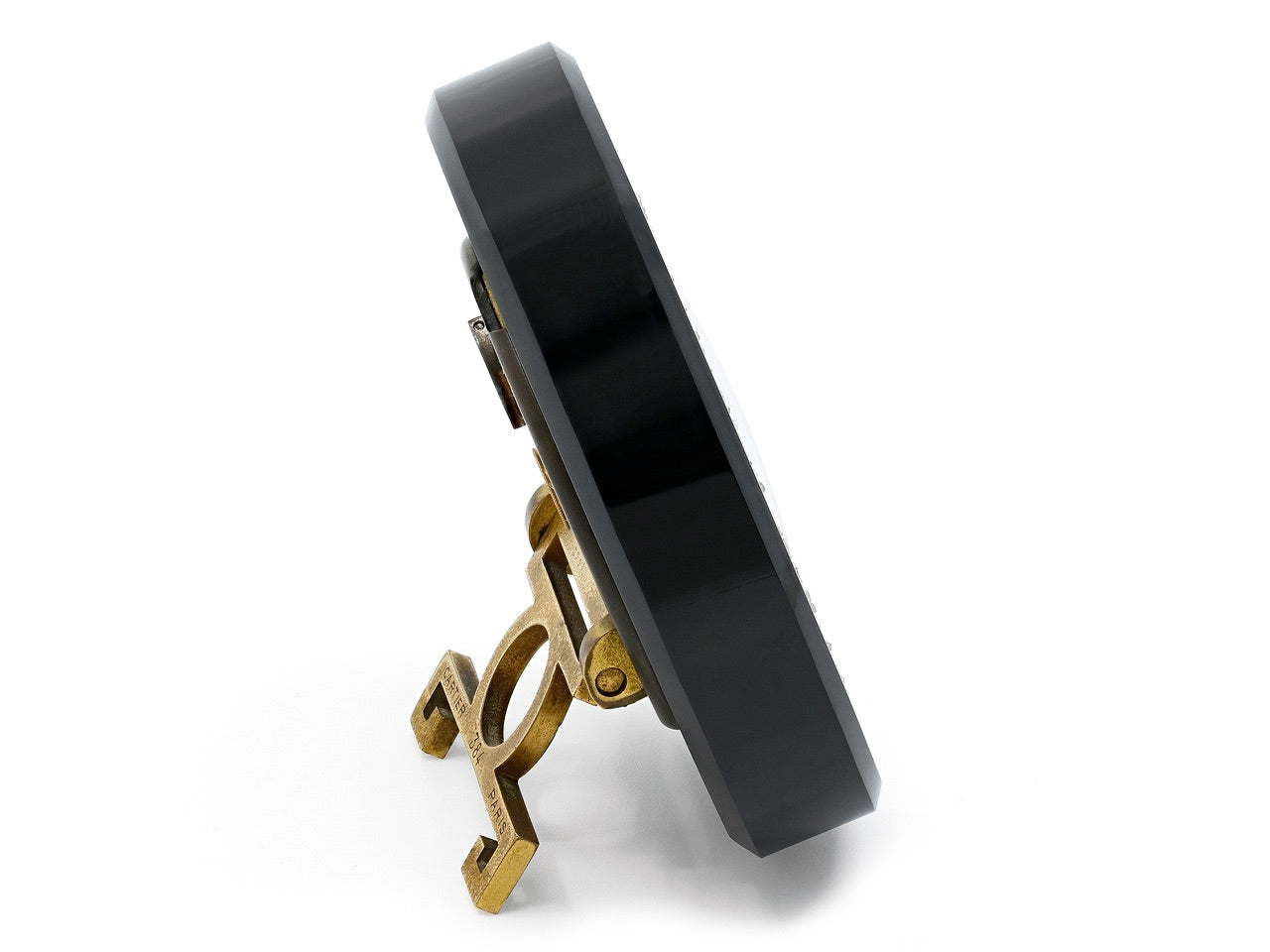 Cartier Art Deco Black Onyx, Enamel and Diamond Desk Clock