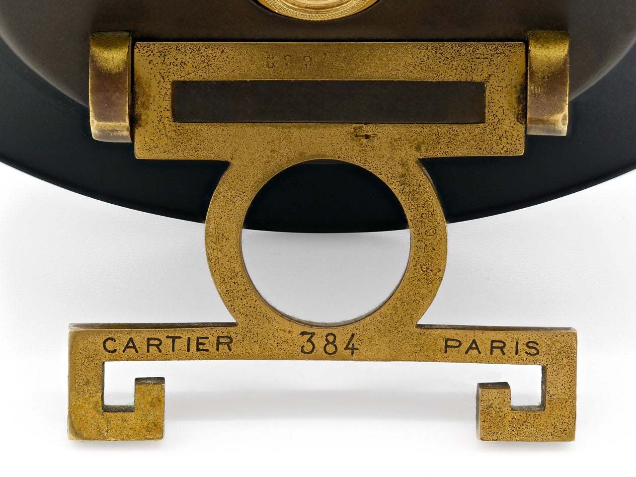 Cartier Art Deco Black Onyx, Enamel and Diamond Desk Clock