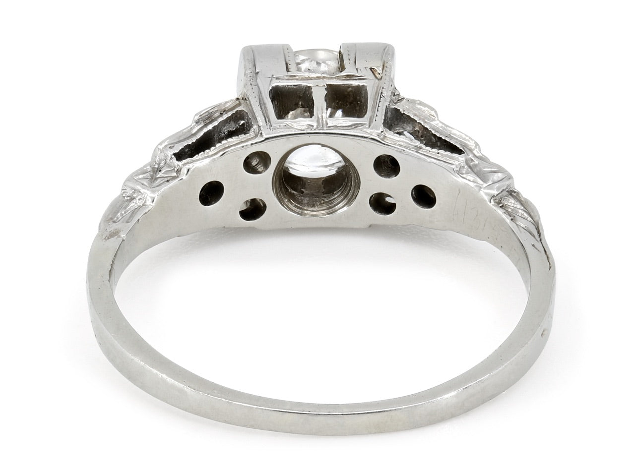 Antique Edwardian Diamond Ring in 18K White Gold