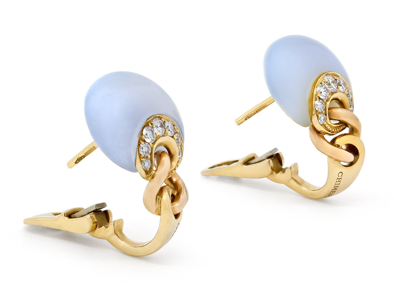 Chimento Chalcedony Earrings in 18K Yellow Gold