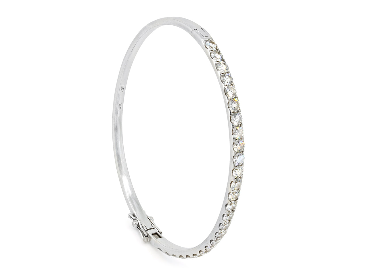 Diamond Bangle in 18K White Gold