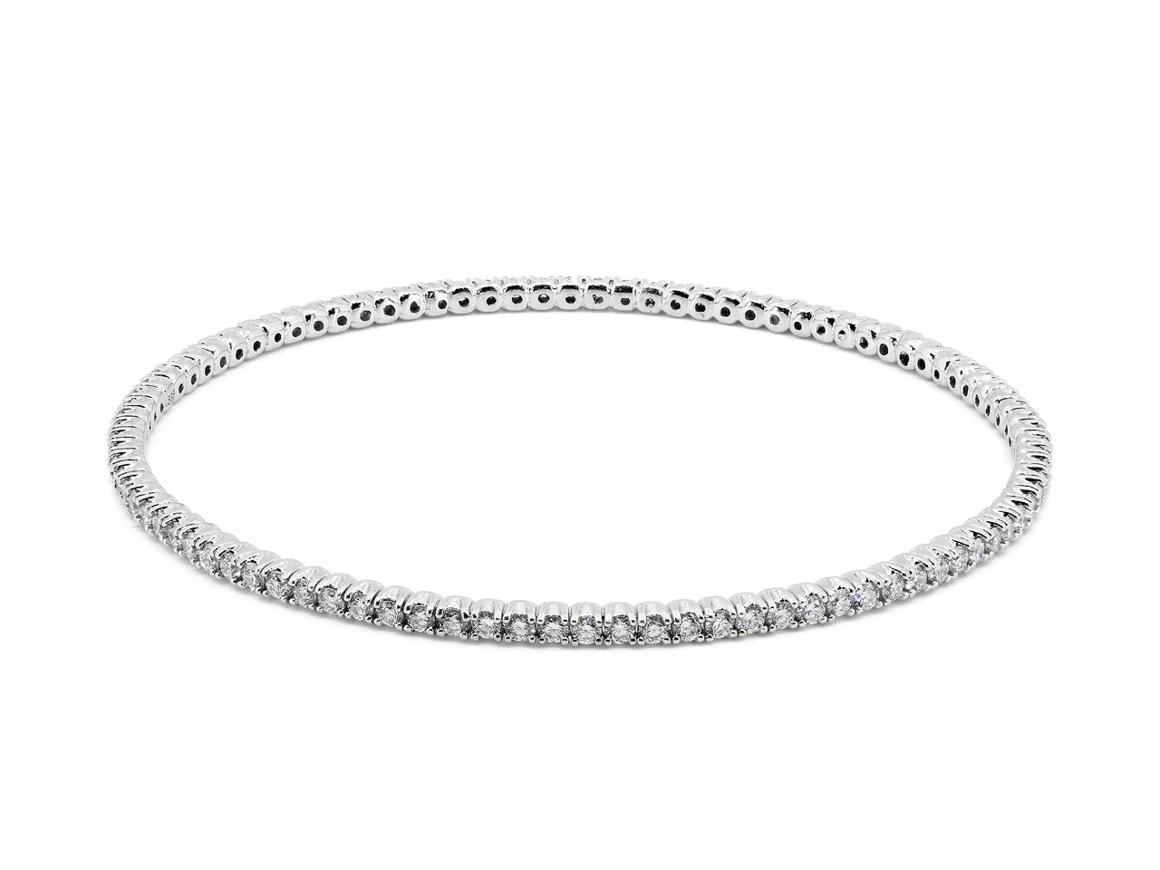 Diamond Bangle Bracelet in 14K White Gold