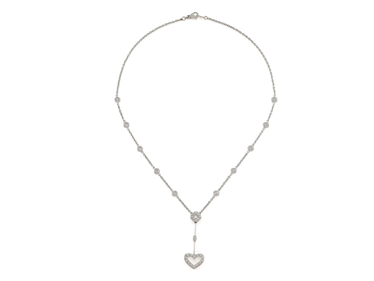 Diamond Heart Necklace in Platinum