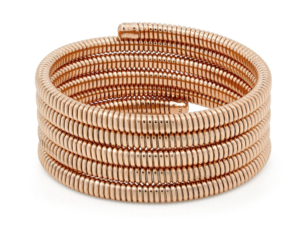 Tubogas Five Row Wrap Diamond Bracelet in 18K Rose Gold, by Beladora