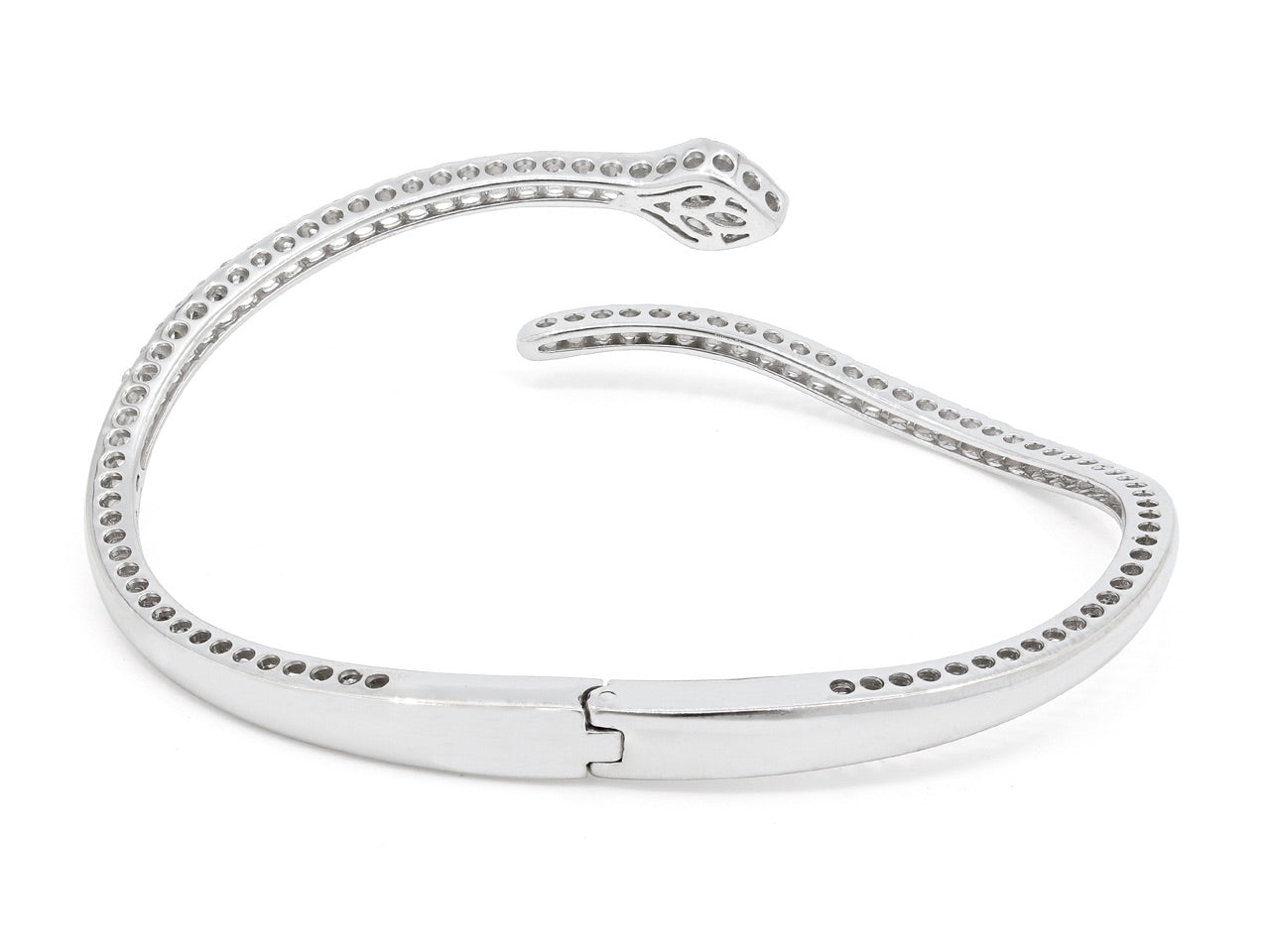 Diamond Snake Bangle in 18K White Gold