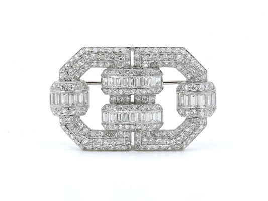 Art Deco Diamond Brooch in Platinum