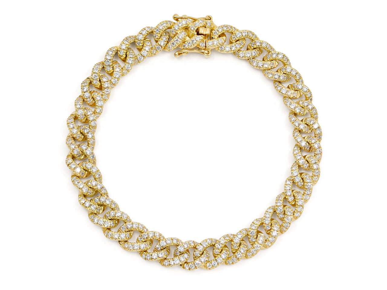 Diamond Curb Link Bracelet in 18K, by Beladora