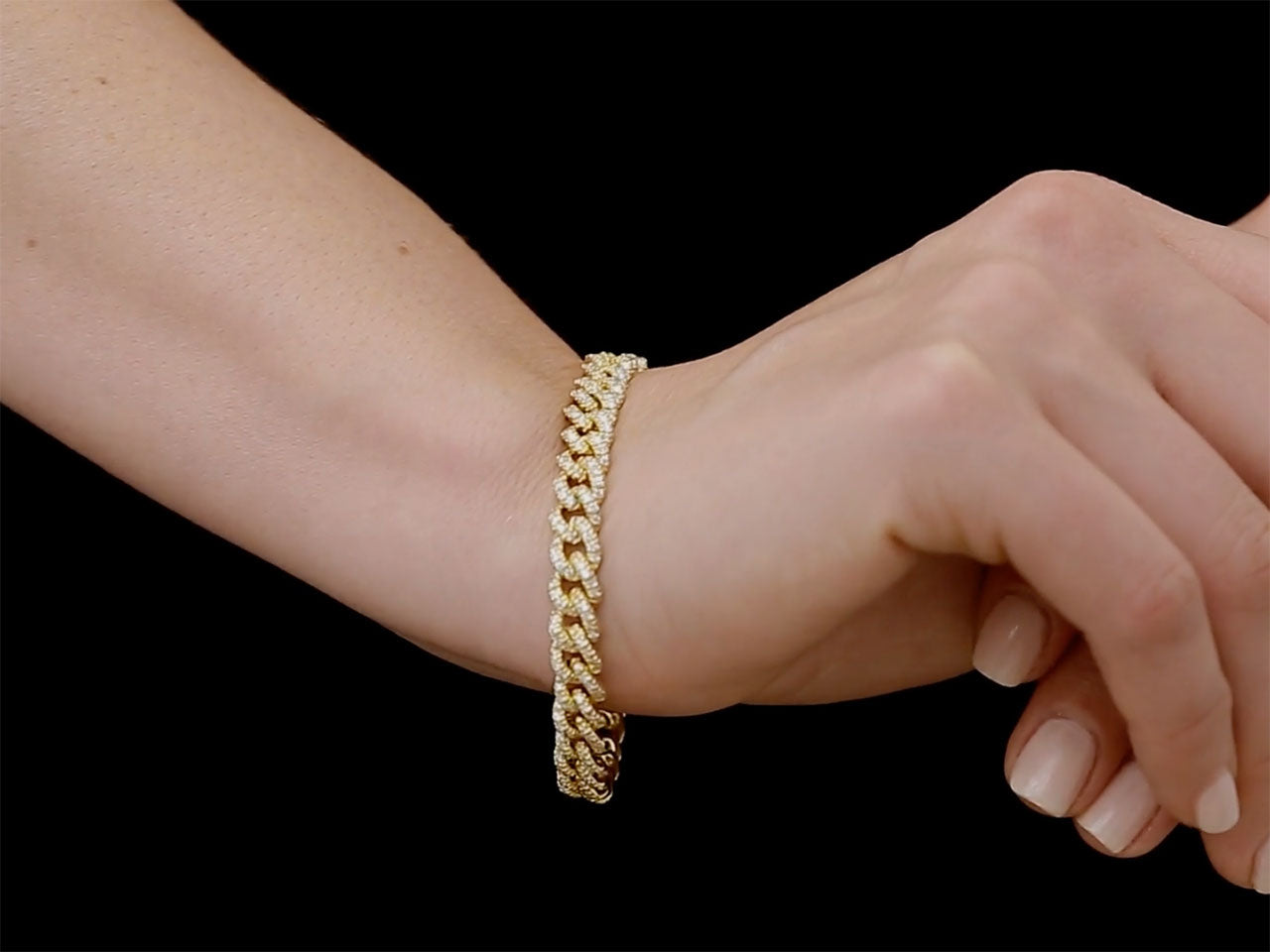 Diamond Curb Link Bracelet in 18K, by Beladora