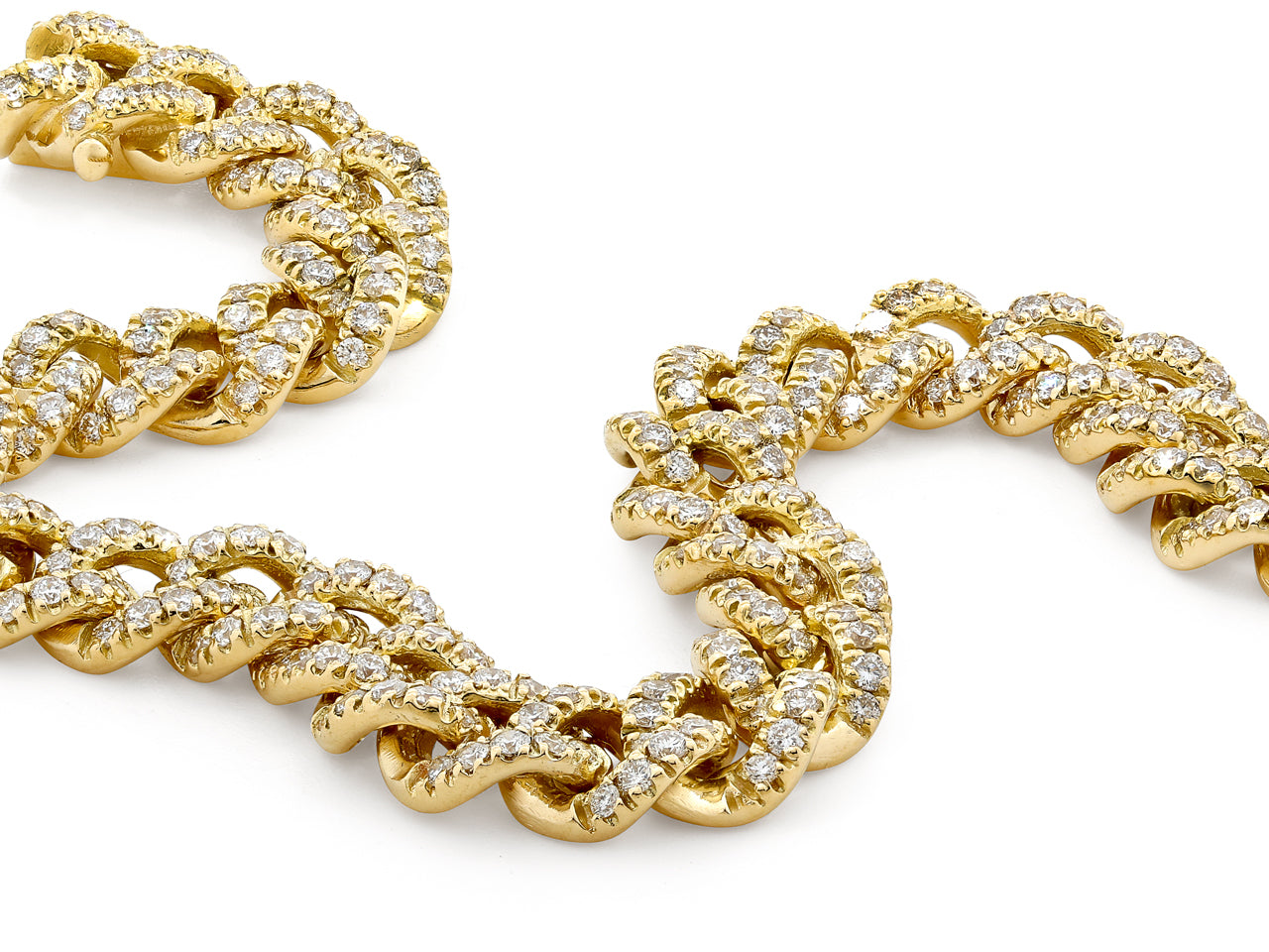 Diamond Curb Link Bracelet in 18K, by Beladora