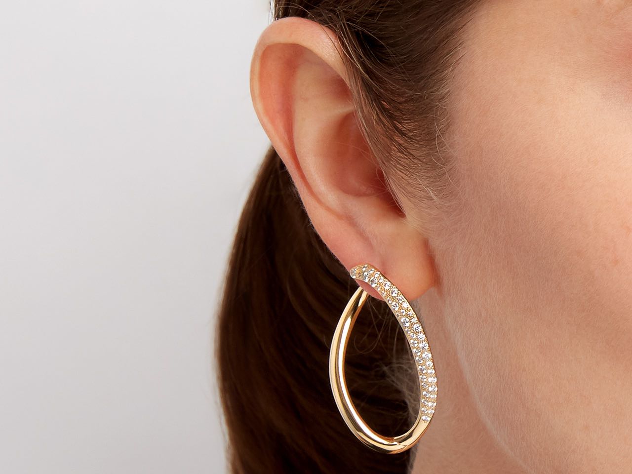 Diamond Loop Earrings in 18K Gold, by Beladora