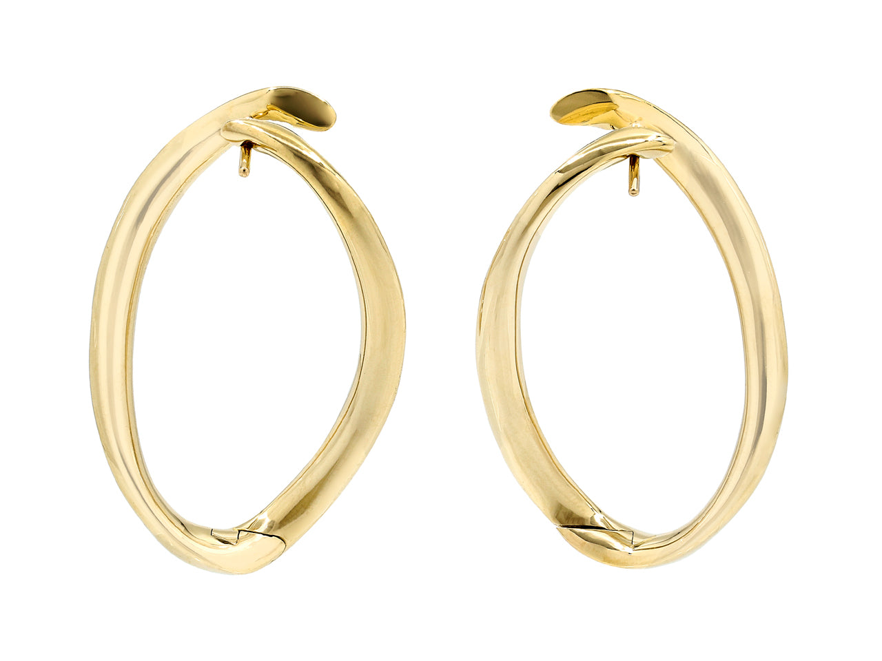 Diamond Loop Earrings in 18K Gold, by Beladora