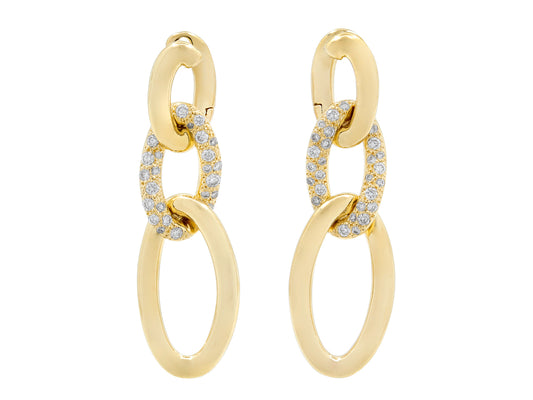 Diamond Hoop Line in 18K Gold, by Beladora