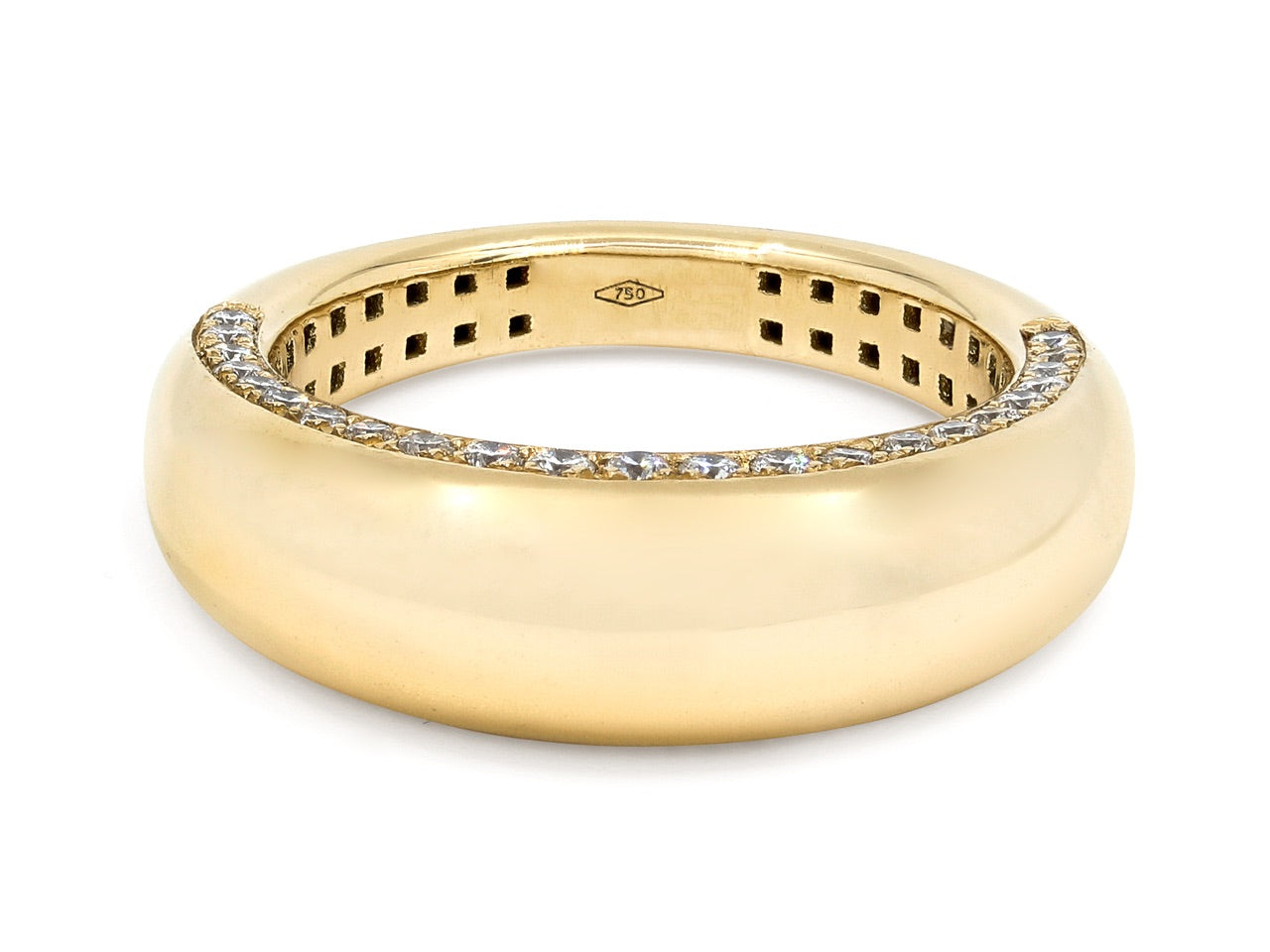 Bombé Gold Ring, with Diamonds, in 18K, by Beladora