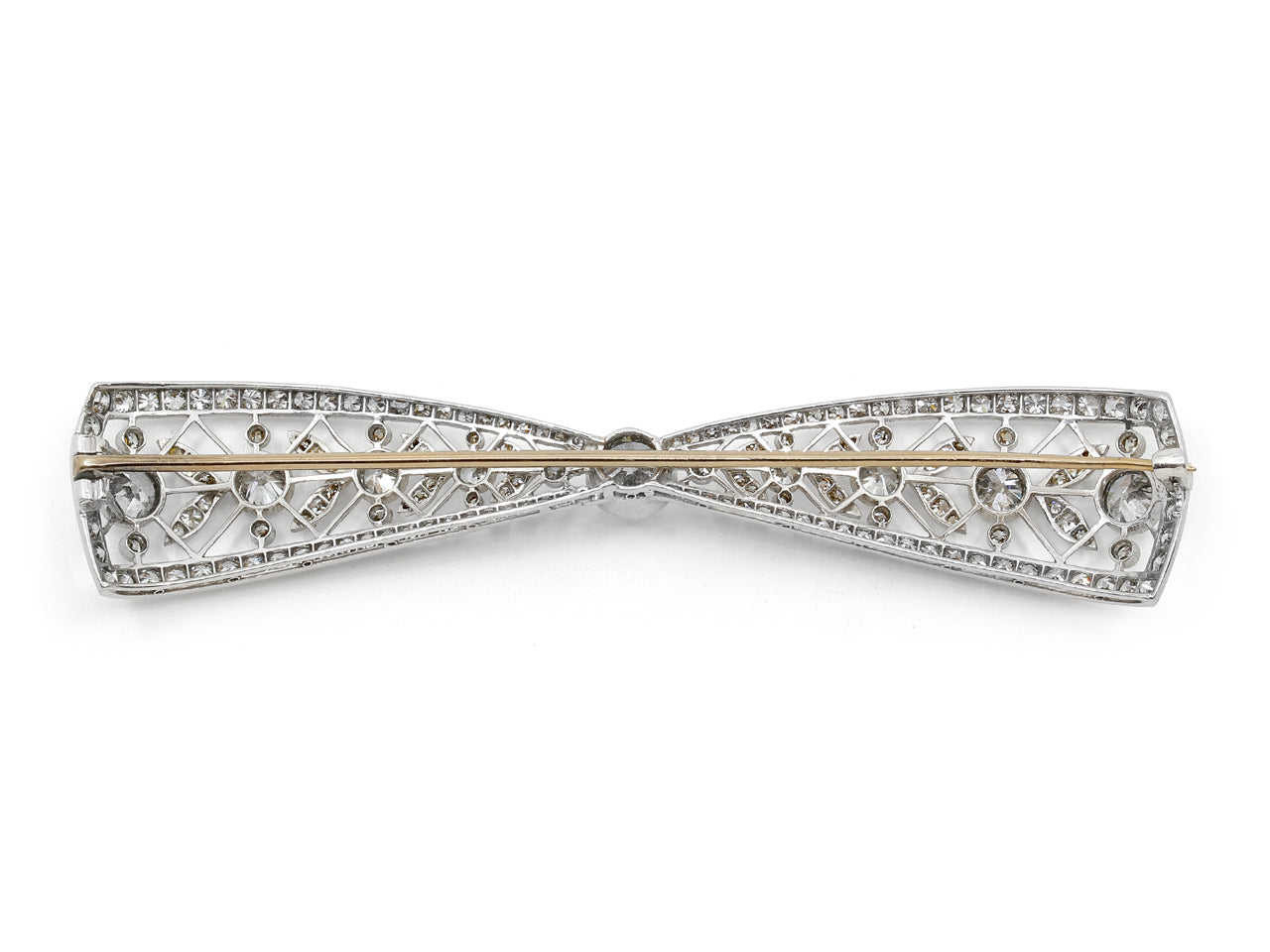 Antique Edwardian Diamond Bow Brooch in Platinum